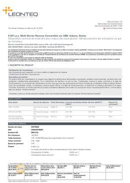 9.40% pa Multi Barrier Reverse Convertible sur ABB