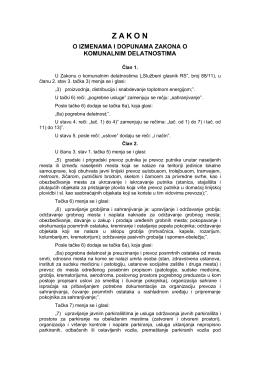Zakon o izmenama i dopunama Zakona o komunalnim delatnostima