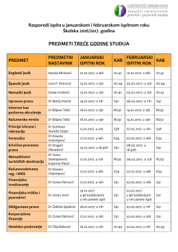 Rasporedi ispita u SEPTEMBARSKOM ispitnom roku