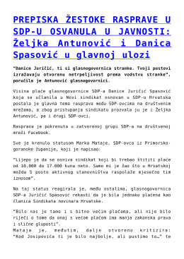 PREPISKA ŽESTOKE RASPRAVE U SDP-U OSVANULA
