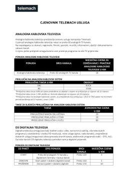 CJENOVNIK TELEMACH USLUGA ANALOGNA KABLOVSKA