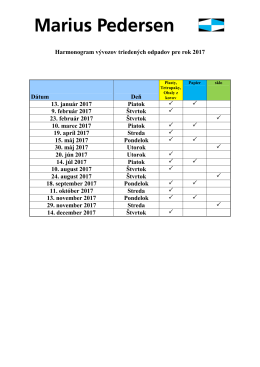 Harmonogram vývozov triedených odpadov pre rok 2017
