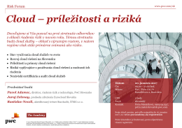 Cloud &ndash; pr&iacute;ležitosti a rizik&aacute;
