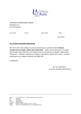 05.01.2017_Zru&scaron;enie VO Extern&yacute; manažment pre projekt ,,Zbern&yacute;