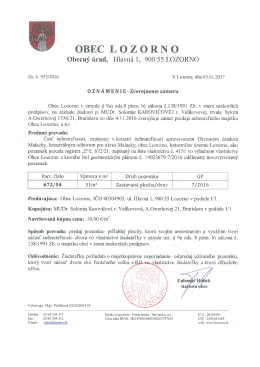 Zverejnenie z&aacute;meru zn. č. 932/2016