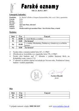 Farsk&eacute; oznamy - &Scaron;tefultov
