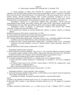 Zápisnica z 13. plánovaného zasadnutia MsZ, konaného