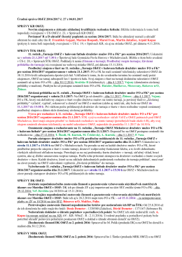 Úradná správa ObFZ 2016/2017 č. 27 z 04.01.2017