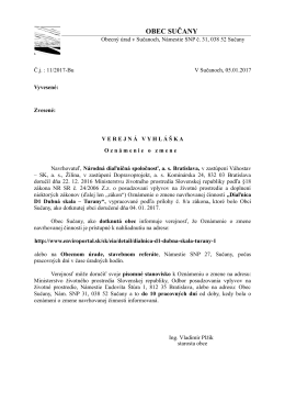 Verejná vyhláška-Národná diaľničná spoločnosť, a.s. 5. 1