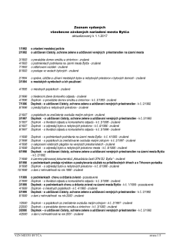 Kompletný zoznam VZN mesta Bytča od roku 1992