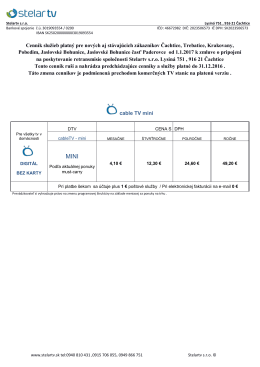 Zmena cenn&iacute;kov telev&iacute;znych služieb od 1.1.2017 z