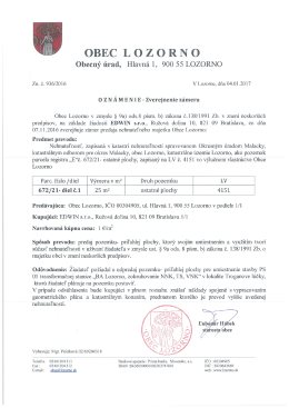 Zverejnenie z&aacute;meru zn. č. 936/2016