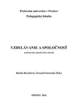 VZDEL&Aacute;VANIE A SPOLOČNOSŤ
