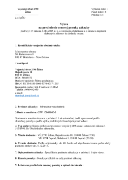 VÚ 2790 Žilina - Minerálna voda balená