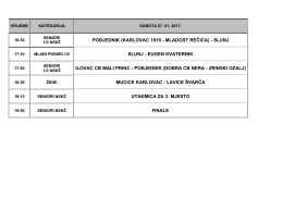 Raspored za 07. 01. 2017 - Nogometni Savez Karlovačke Županije
