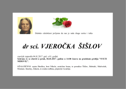 dr sci. VJEROČKA ŠIŠLOV