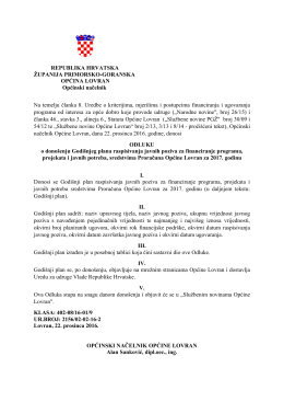 Odluka o donošenju Godišnjeg plana raspisivanja