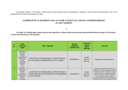 godišnji plan raspisivanja javnih natječaja grada jastrebarskog za