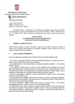 Javni natječaj za obavljanje poslova prijevoza pokojnika