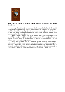 IVAN KOPREK, DOBITNA POSTOJANOST. Rasprave o poslovnoj
