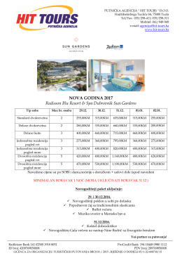 Cjenovnik - Hit Tours Tuzla