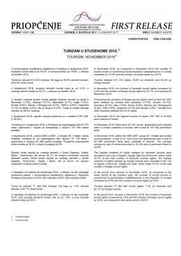 Turizam u studenome 2016.