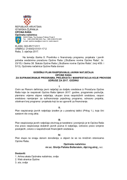 Godisnji plan raspisivanja natjecaja 2017 -Odluka