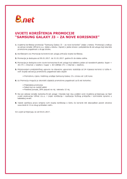 Bnet-201701-UK promo Samsung Galaxy J3 za nove korisnike