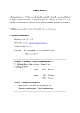BM Ügyfélszolgálat A Belügyminisztérium Civilkapcsolati és