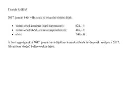 Változnak a térítési díjak.