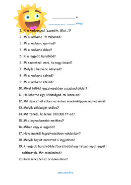 2. Mi a kedvenc TV műsorod?