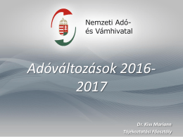 Jogszab&aacute;lyv&aacute;ltoz&aacute;sok 2017. NAV előad&aacute;s