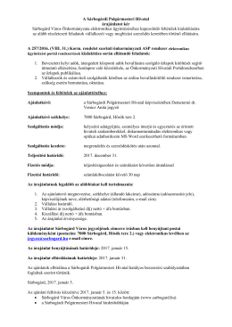 ASP rendszer aj&aacute;nlati felh&iacute;v&aacute;s elektronikus &uuml;gyint&eacute;z&eacute;sre