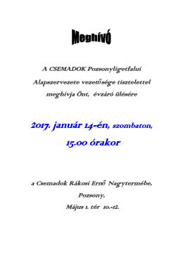 2017. janu&aacute;r 14-&eacute;n, szombaton, 15.00 &oacute;rakor