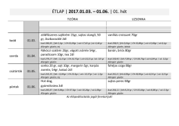 ÉTLAP | 2017.01.03. – 01.06. | 01. hét