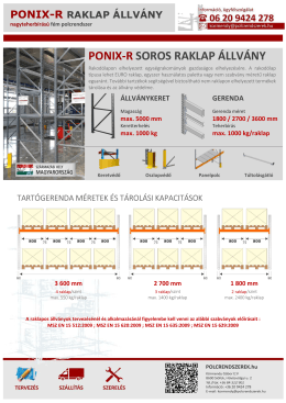 ponix-r árlista - Polcrendszerek.hu