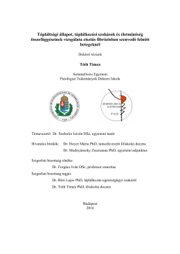 T&aacute;pl&aacute;lts&aacute;gi &aacute;llapot, t&aacute;pl&aacute;lkoz&aacute;si szok&aacute;sok &eacute;s &eacute;letminős&eacute;g