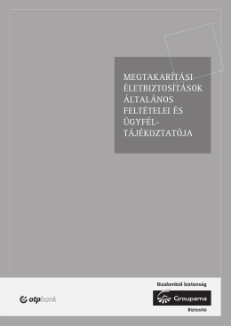 megtakarítási életbiztosítások általános feltételei és ügyfél