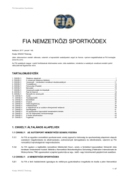 fia nemzetközi sportkódex - Magyar Nemzeti Autósport Szövetség