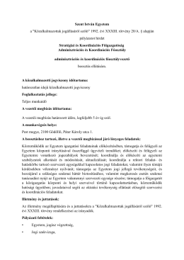 adminisztrációs és koordinációs főosztályvezető beosztás