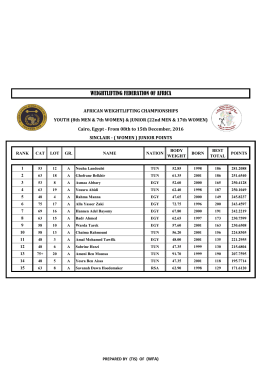 weightlifting federation of africa