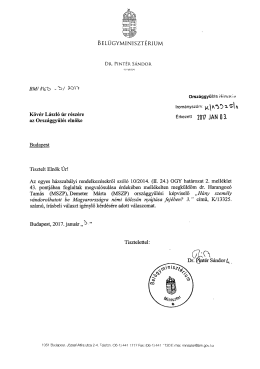 BELÜGYMINISZTÉRIU M BM/A h Kövér László úr
