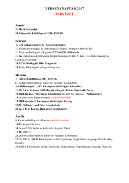 2017. napt&aacute;r tervezet