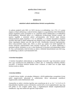 KITÖLTÉSI ÚTMUTATÓ 17T112 KÉRELEM minősített adózói