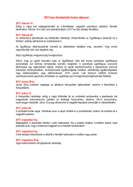 Fontos d&aacute;tumok