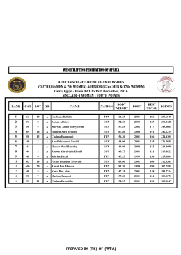 weightlifting federation of africa prepared by (tis) of
