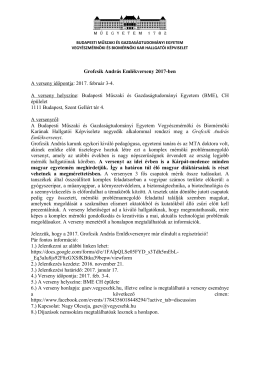 Grofcsik Andr&aacute;s Eml&eacute;kverseny 2017-ben A verseny időpontja: 2017
