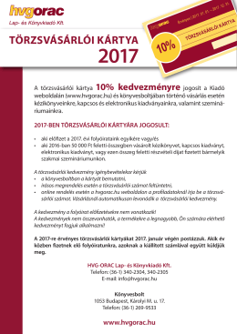törzsvásárlói kártya - HVG