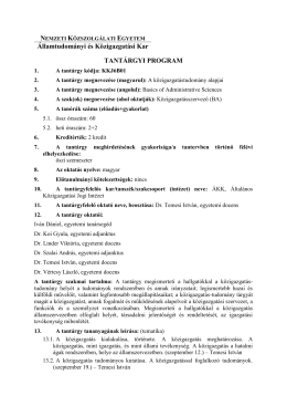 A k&ouml;zigazgat&aacute;s-tudom&aacute;ny alapjai - Nemzeti K&ouml;zszolg&aacute;lati Egyetem