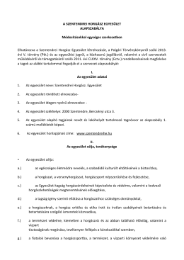 A SZENTENDREI HORG&Aacute;SZ EGYES&Uuml;LET ALAPSZAB&Aacute;LYA